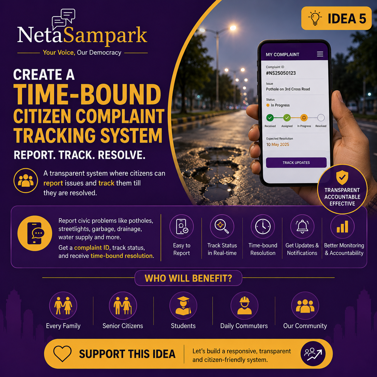Create a Time-Bound Citizen Complaint Tracking System