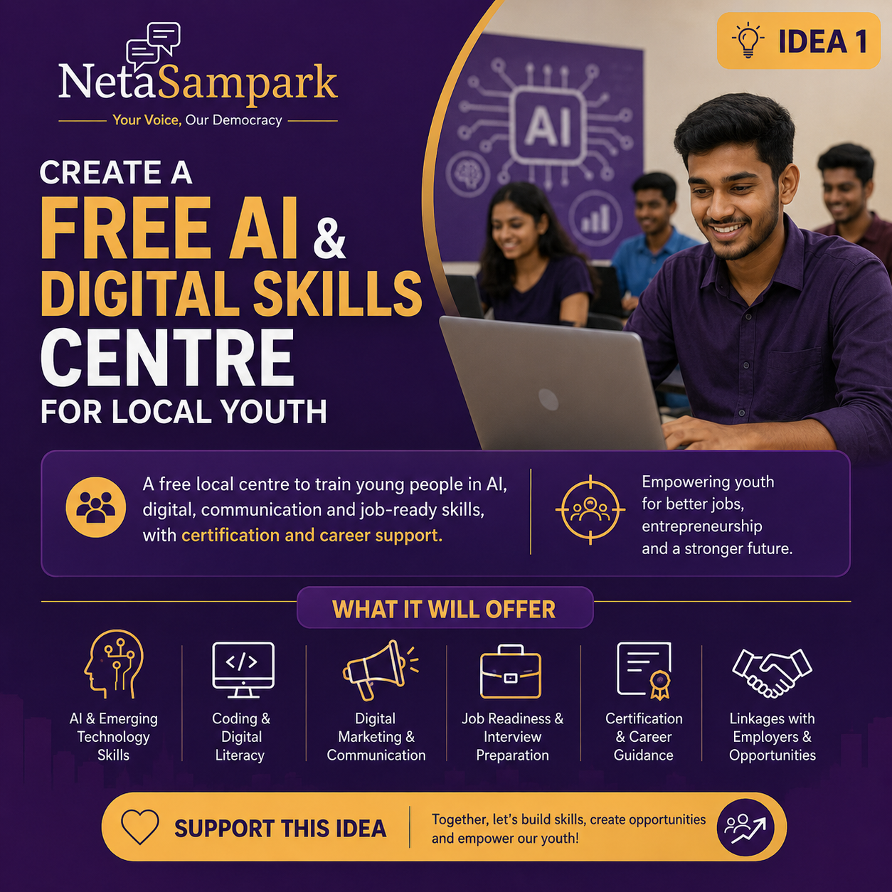 Create a Free AI & Digital Skills Centre for Local Youth