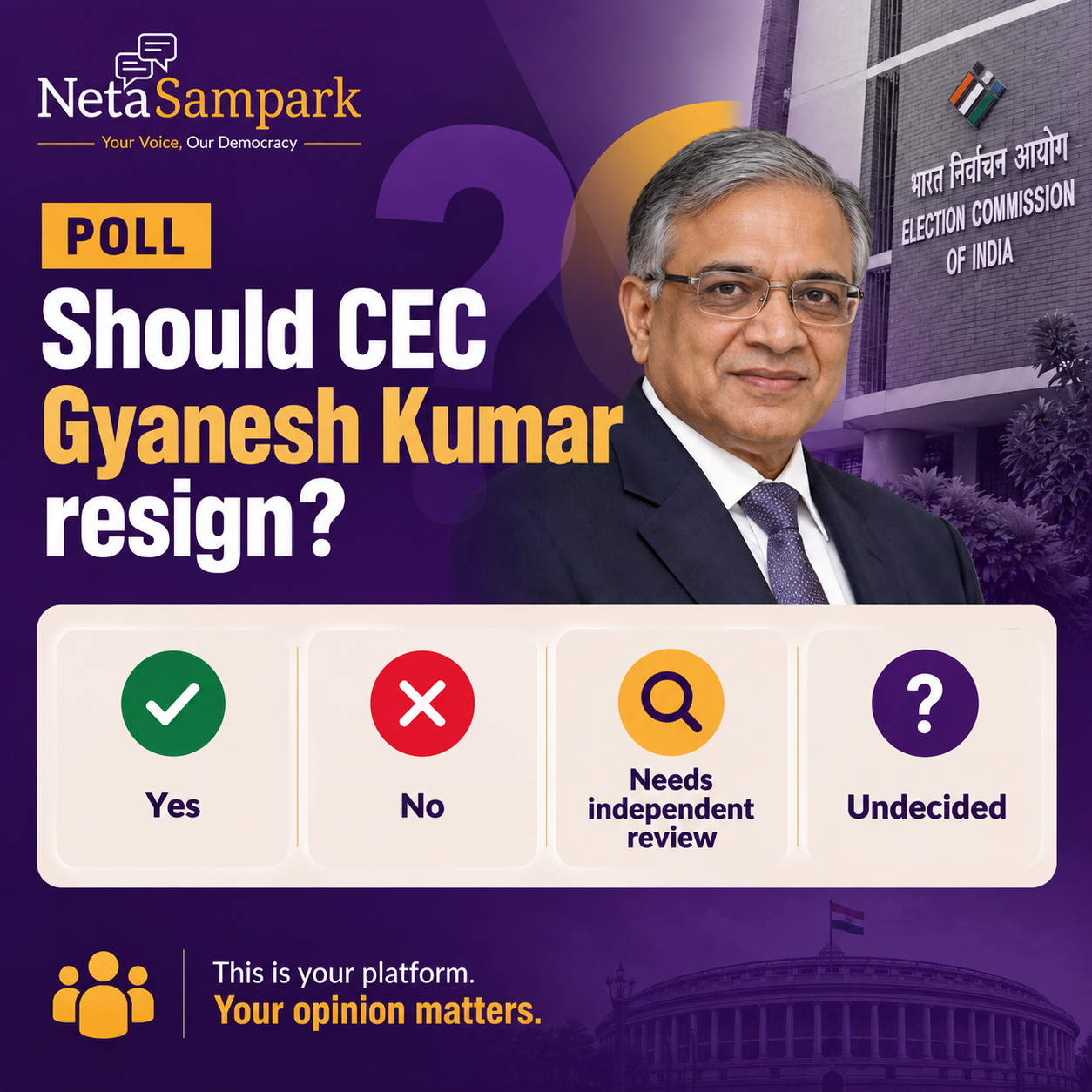 Should CEC Gyanesh Kumar resign?